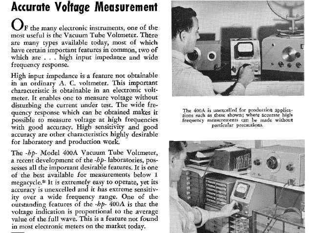HP400A description in 1943 HP catalog