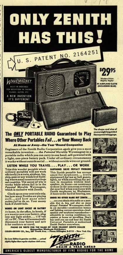 Zenith model 5G500 ad