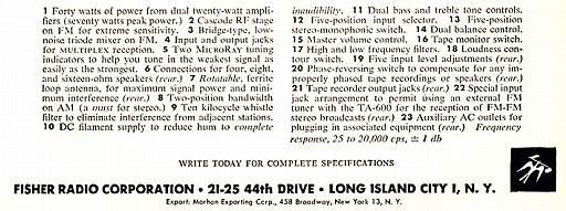 Fisher 600 advertisement